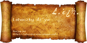 Lehoczky Éva névjegykártya